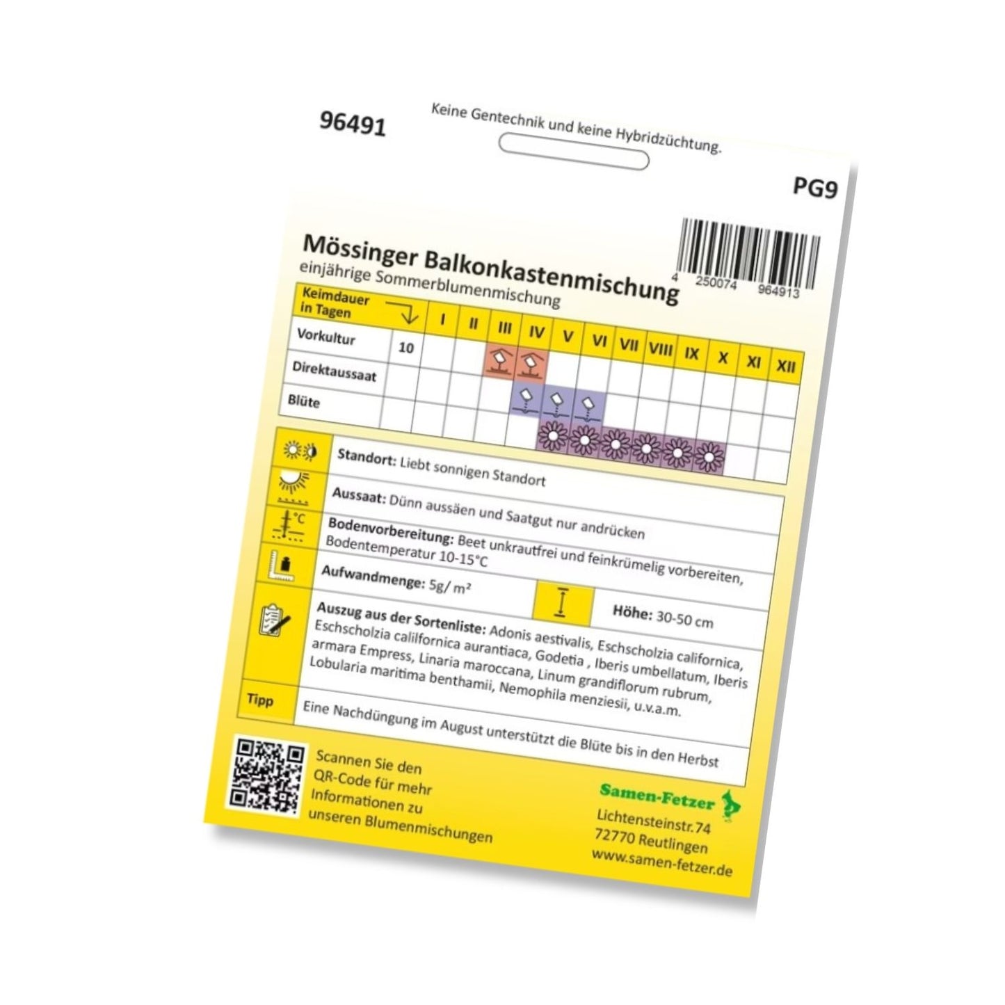 Mössinger Balkonkastenmischung (Samenmischung für 3 m²)