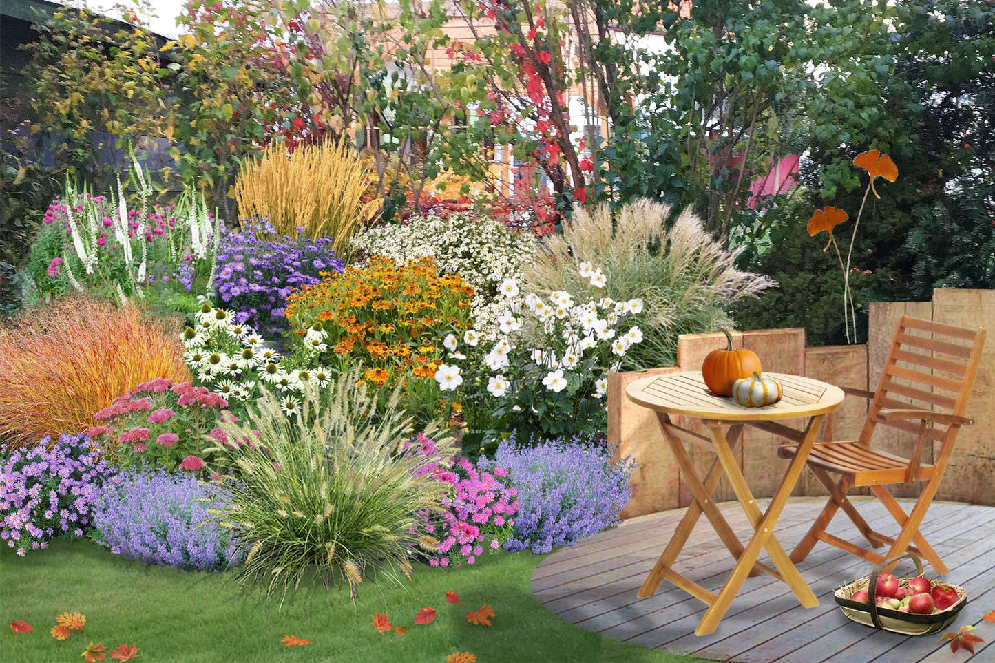 Leuchtender Herbst Farbenfroher Ausklang im Garten