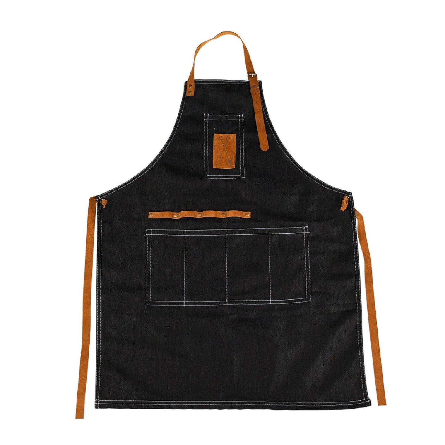 Denim Gartengeräteschürze Schöne Schürze aus Jeans und Leder