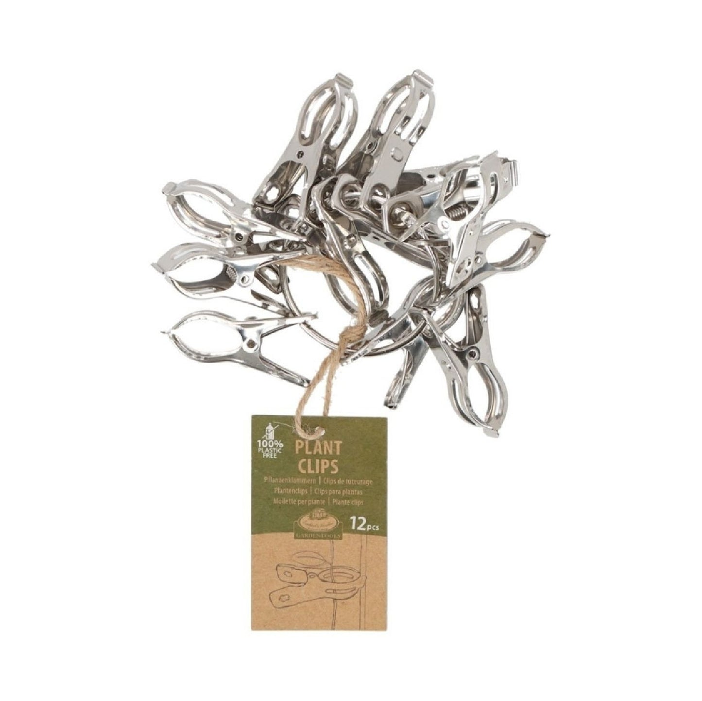 Metall-Pflanzenklammern 12er Set aus Edelstahl