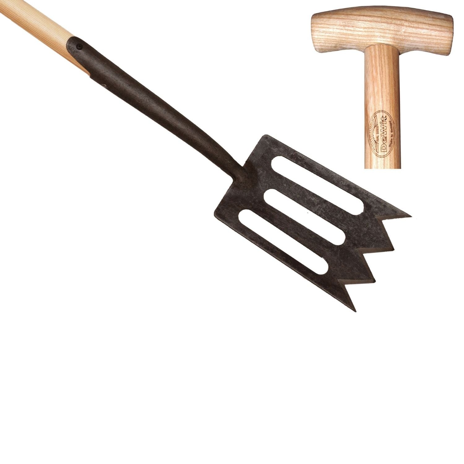 Staudenspaten Spork mit Griff aus Eschenholz
