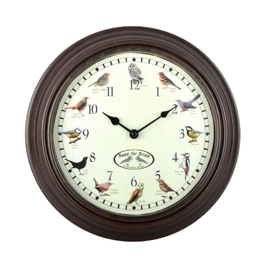 Wanduhr mit Vogelgezwitscher mit Nachtmodus