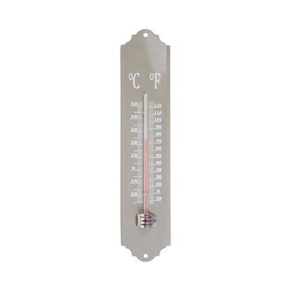 Thermometer aus Metall (grün, weiß und grau)