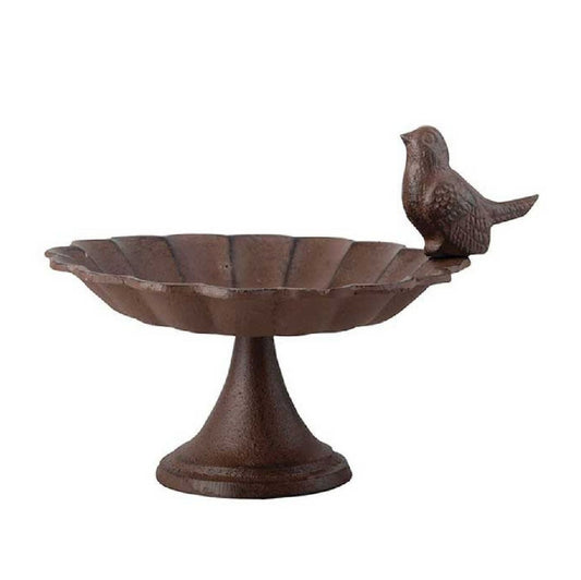 Vogeltränke aus Gusseisen Mit dekorativer Vogelfigur