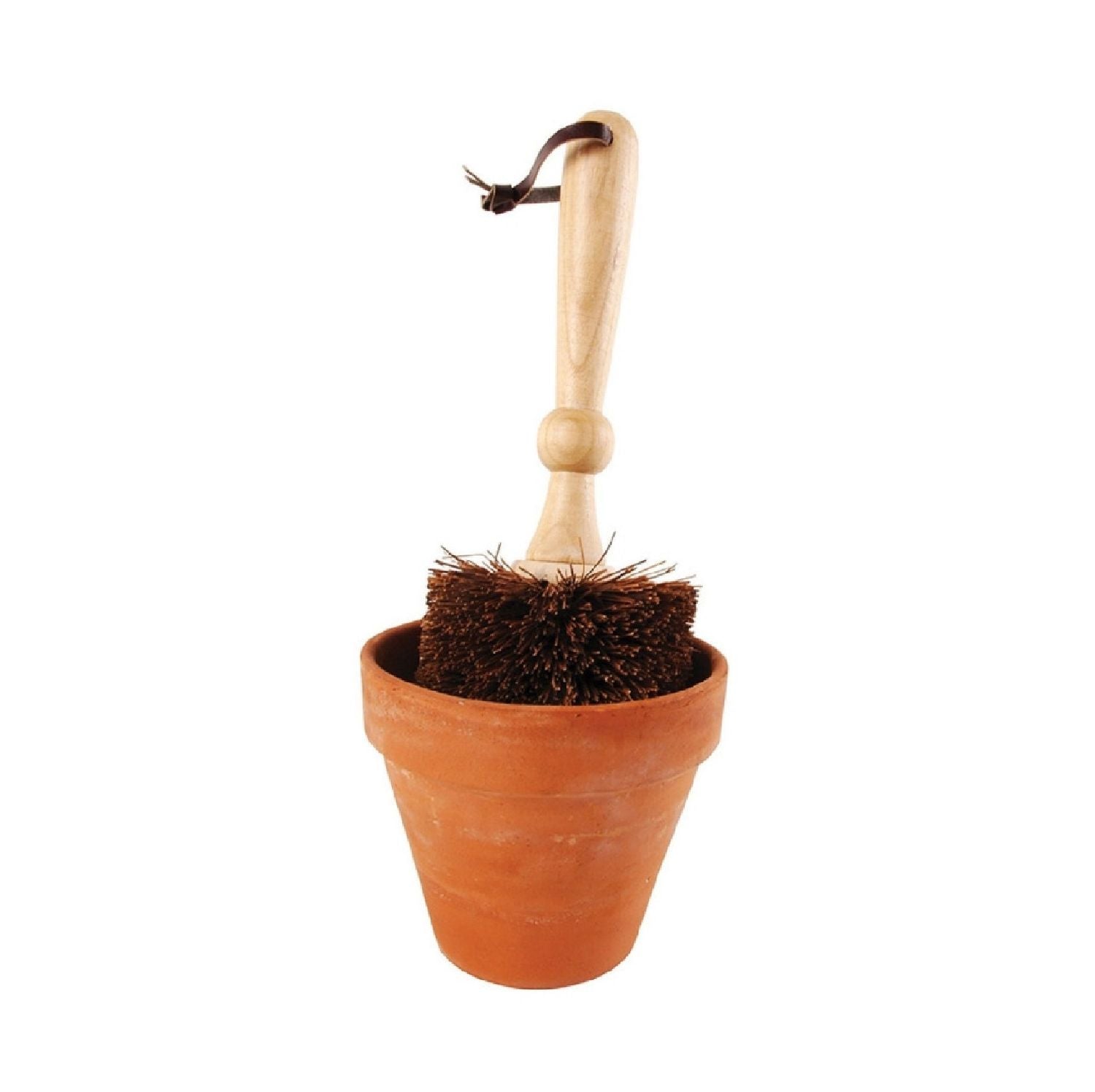 Blumentopf Bürste Bürste mit Lederschlaufe