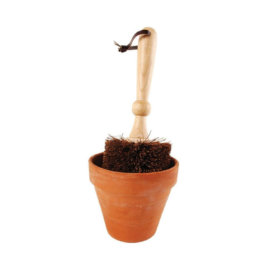 Blumentopf Bürste Bürste mit Lederschlaufe